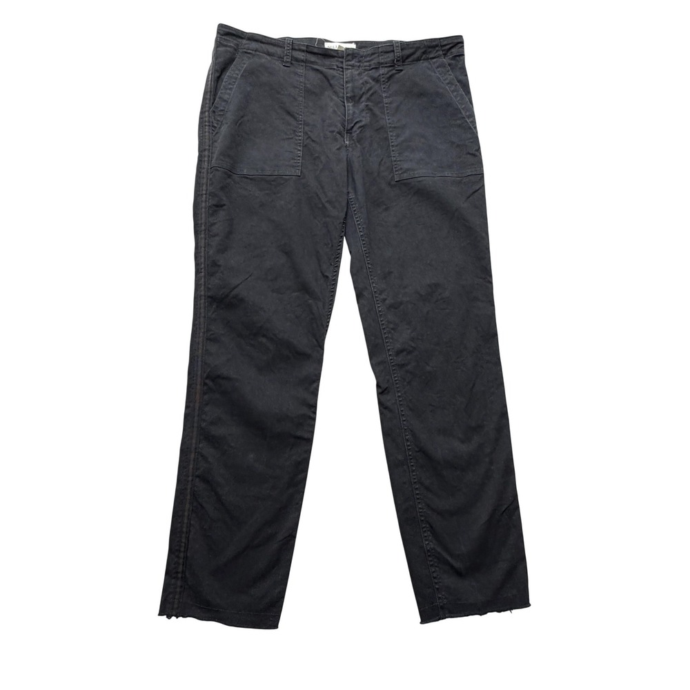 Nili Lotan Women Chino Pants 10 Black Straight Leg Stretch Twill‎ Made in USA